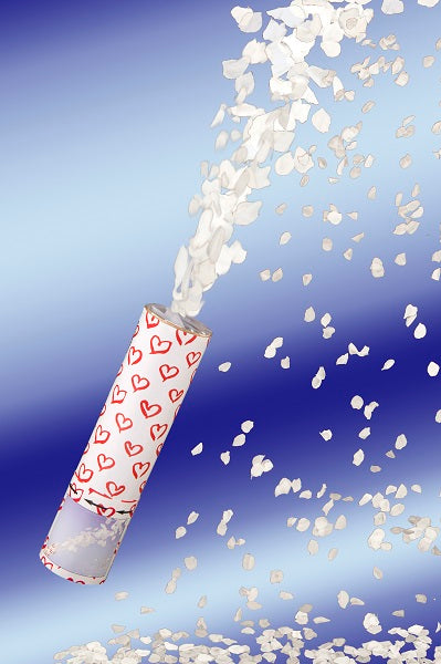 Partyregn 20 cm med Hvite Roseblader
