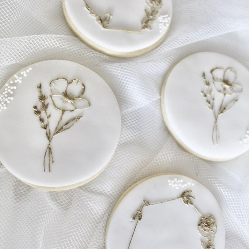 Floral Hexagon Cookie Embosser 4