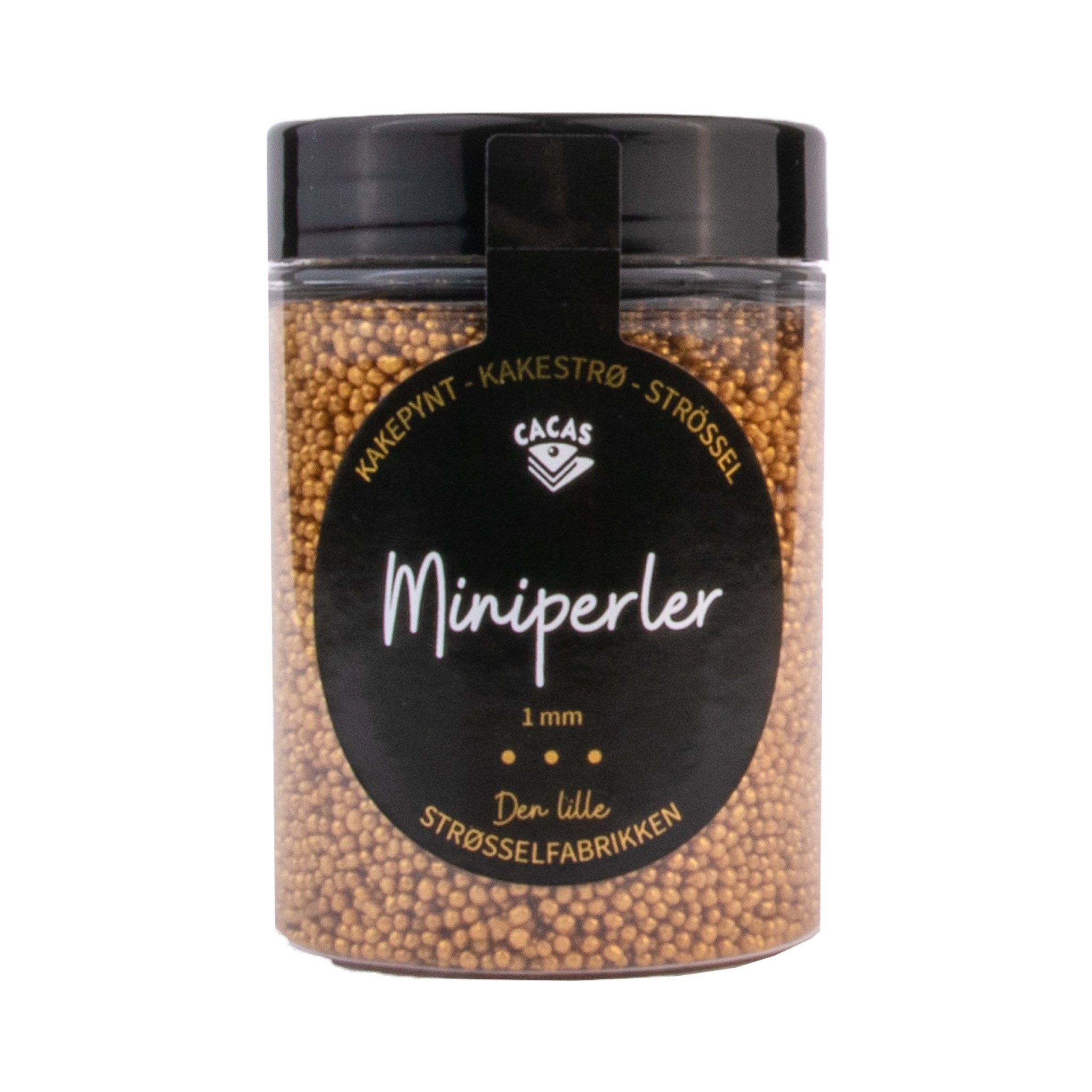 Kakestrø Miniperler Gull Metallic 1mm 90g 2