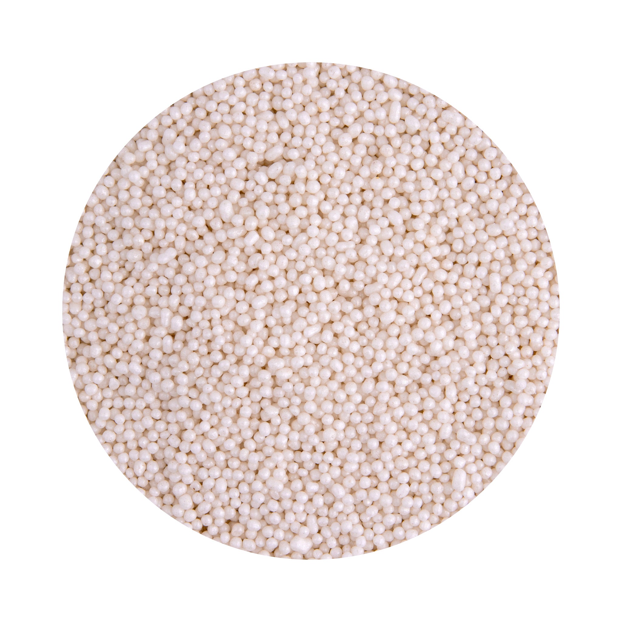 Kakestrø Miniperler Hvit Perlemor 1mm 90g