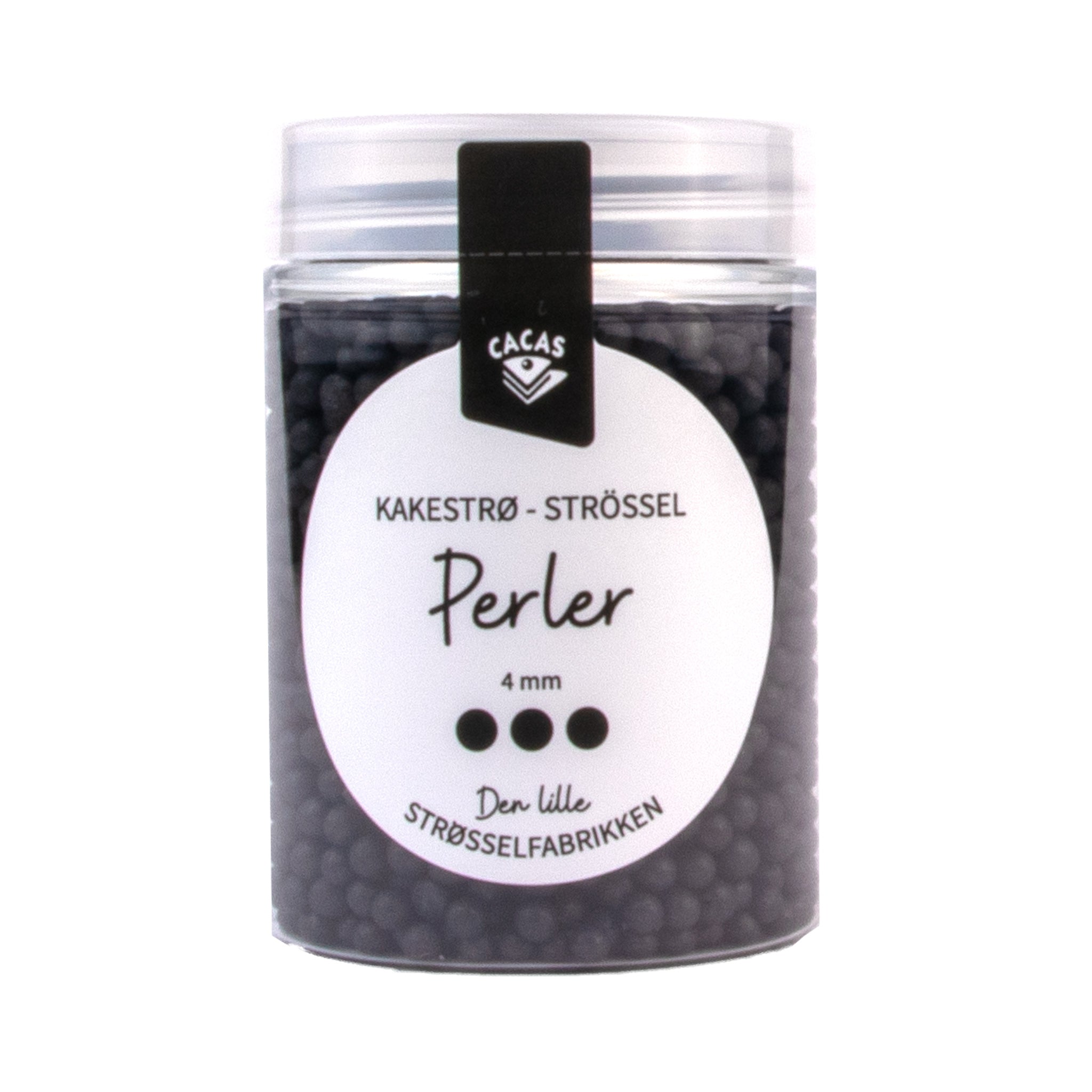 Kakestrø Perler Sort 4mm 90g 2