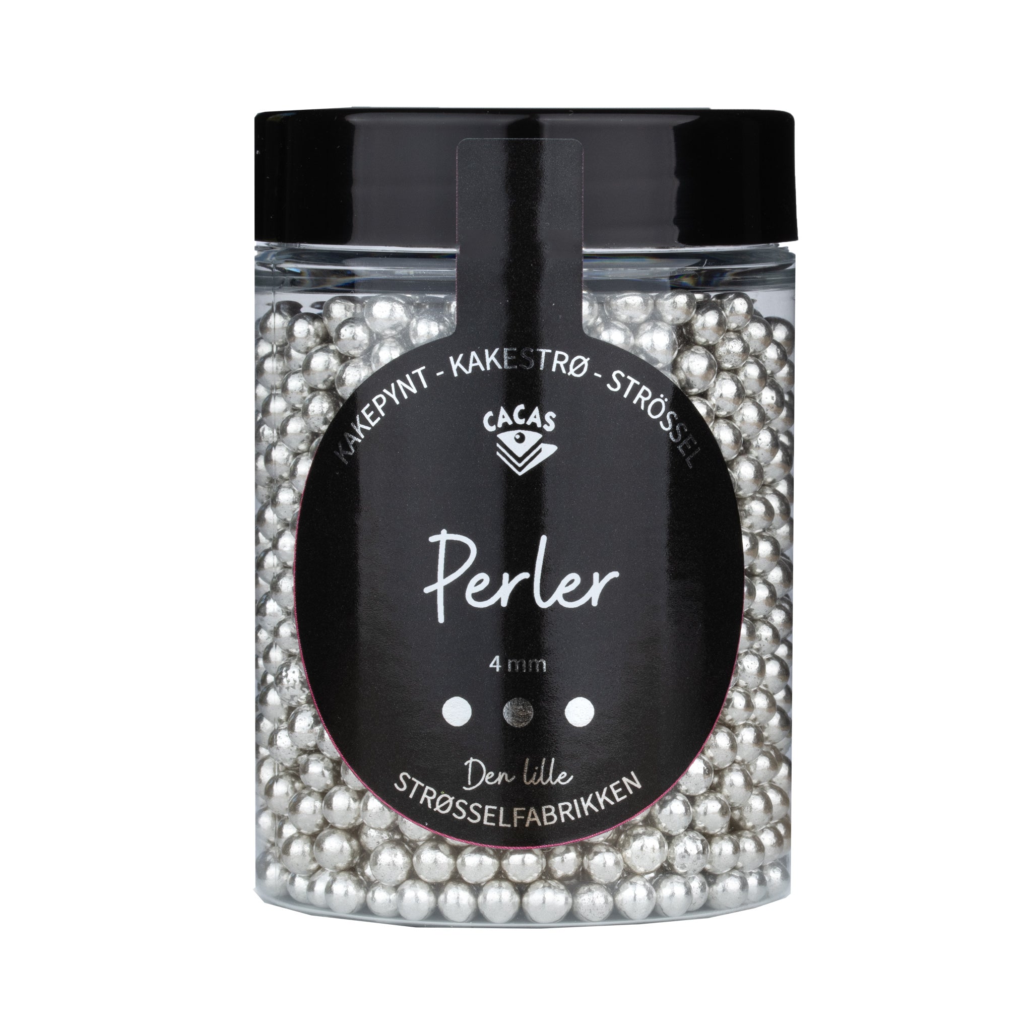 Kakestrø Perler Sølv Shiny 4mm 90g