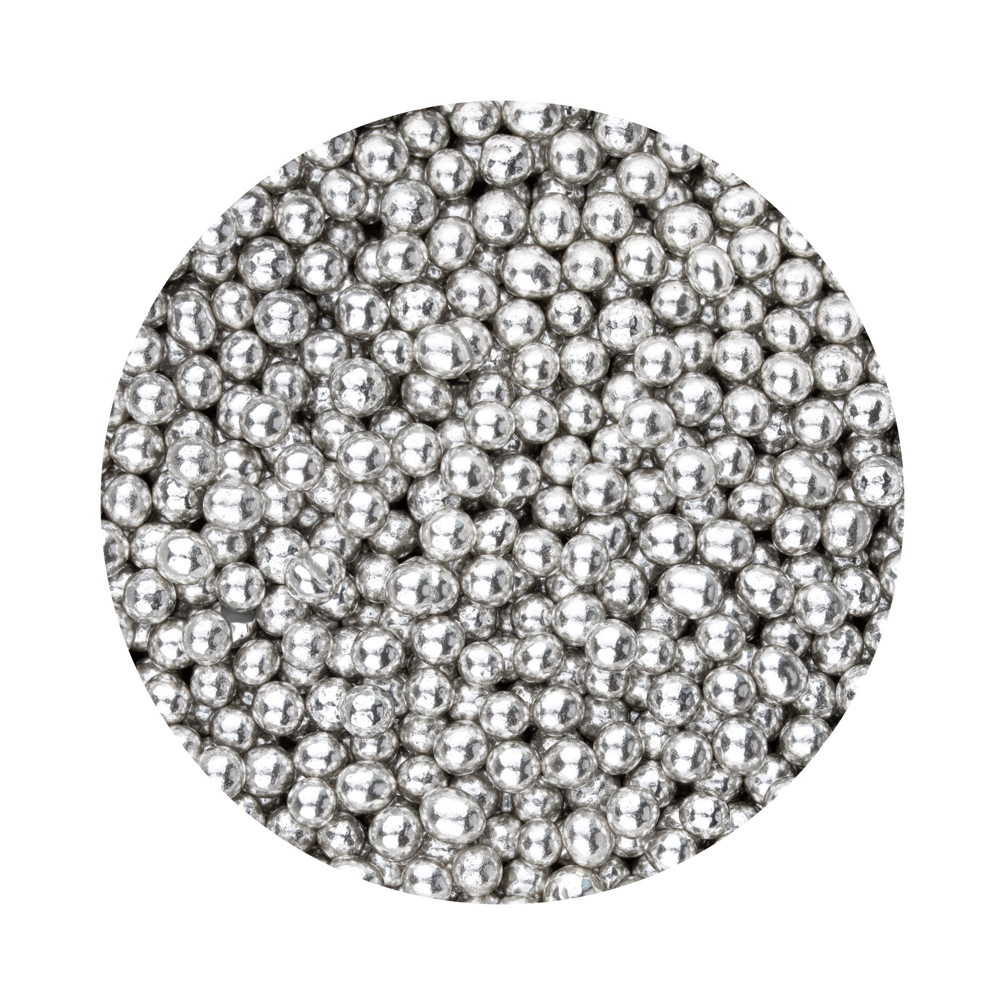 Kakestrø Perler Sølv Shiny 4mm 90g
