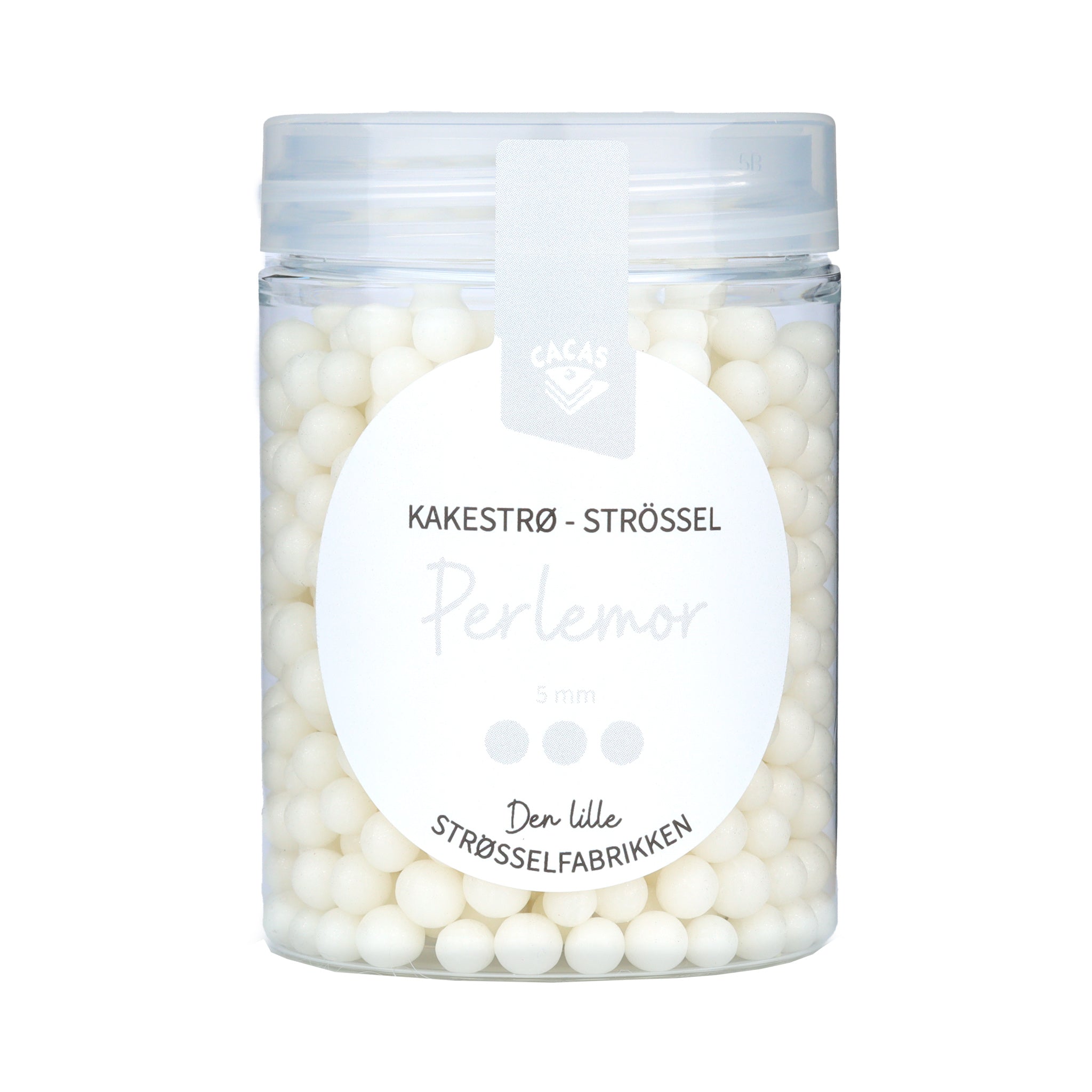 Kakestrø Perler Hvit Perlemor 5mm 90g