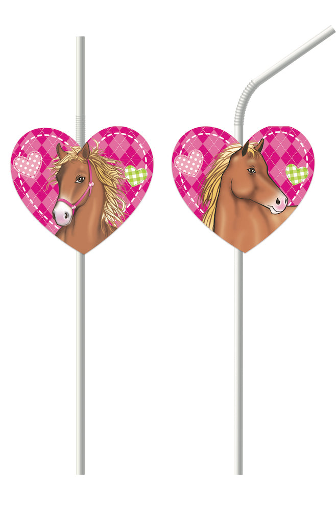 Sugerør med Hest, 6 stk