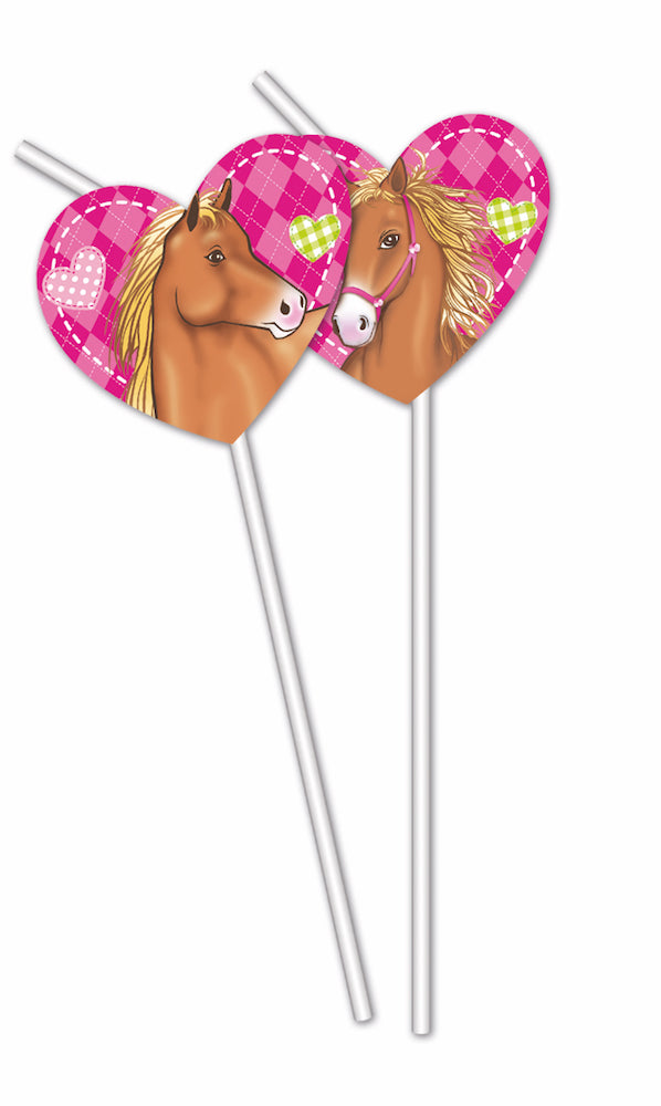 Sugerør med Hest, 6 stk 2