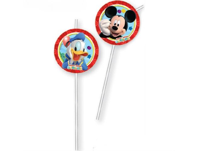 Sugerør med Mickey og Donald, 6 stk
