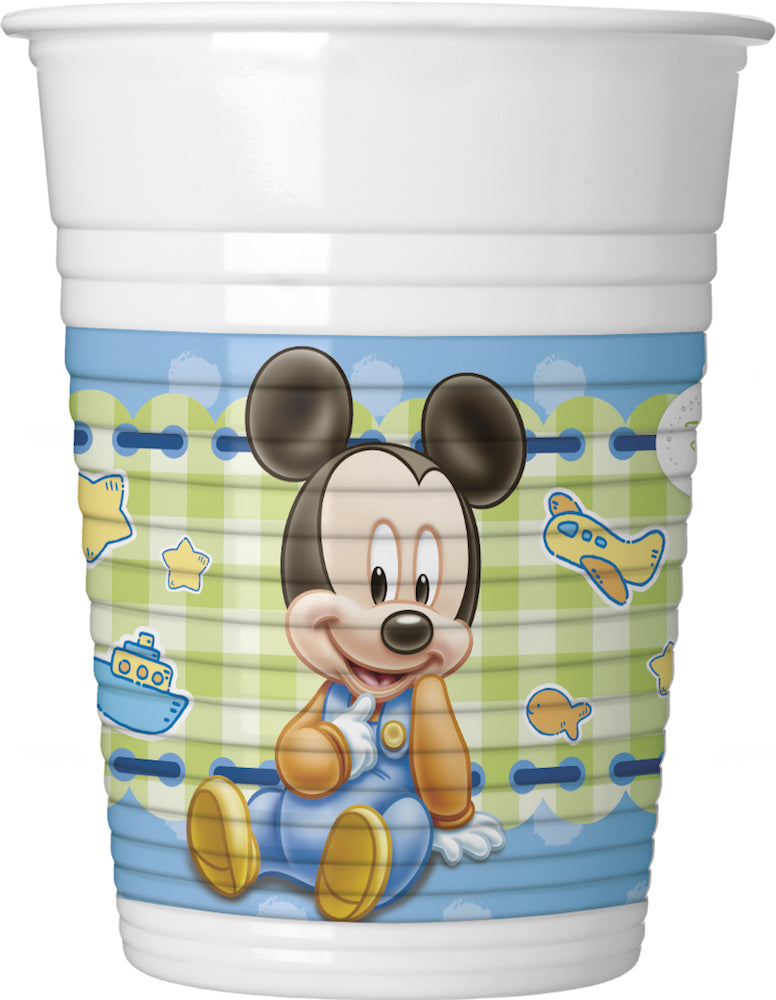 Drikkekrus i plast, Mickey Baby 8 stk