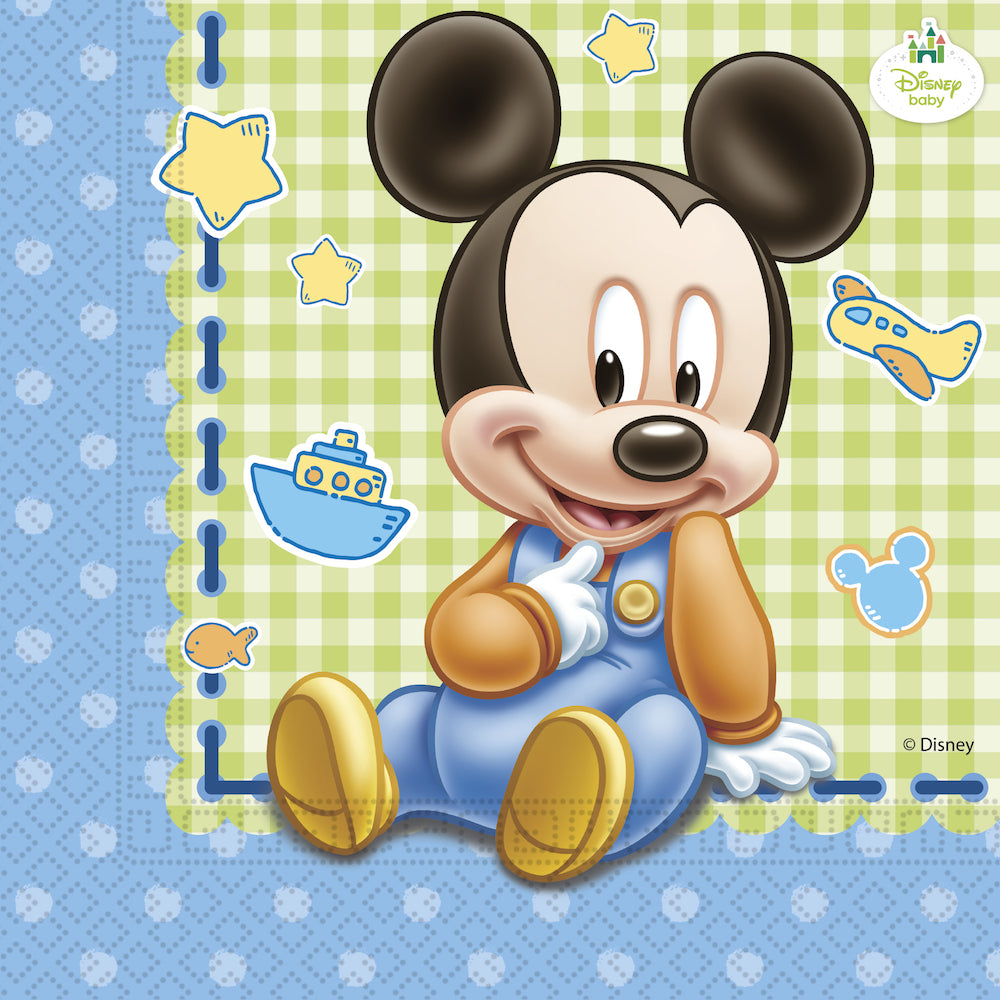 Papirservietter Mickey Baby 20 stk, 33x33cm