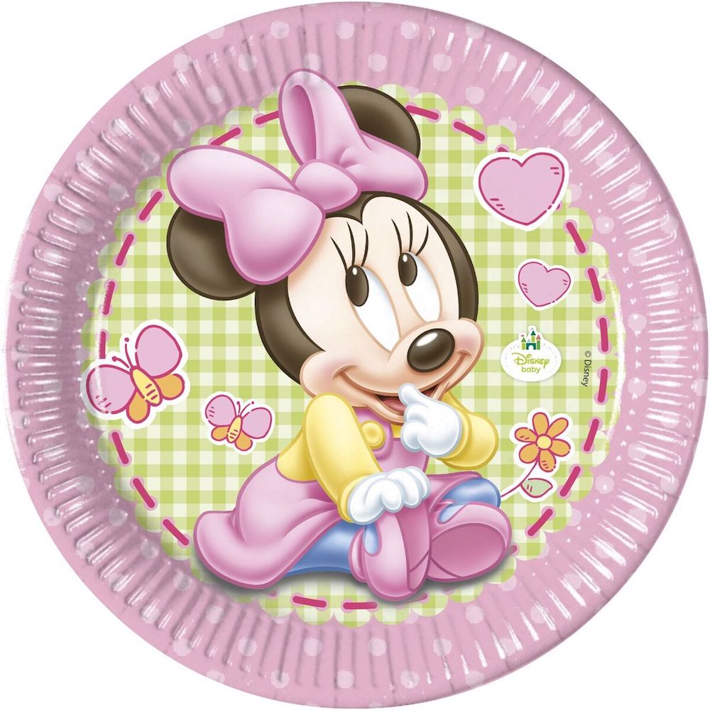 Papptallerken Minnie Baby 23 cm, 8 stk