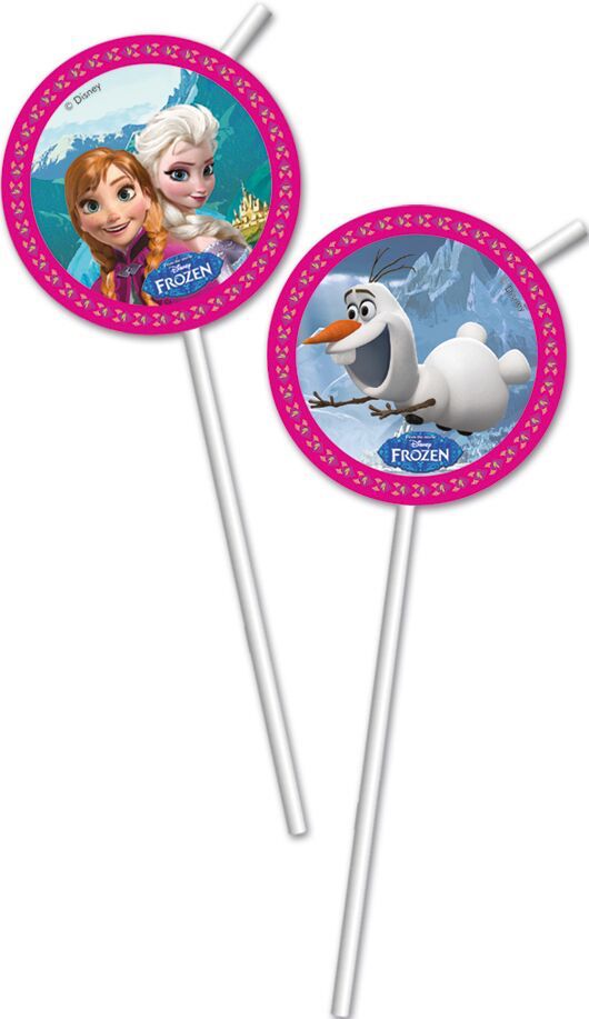 Sugerør med Frozen, 6 stk