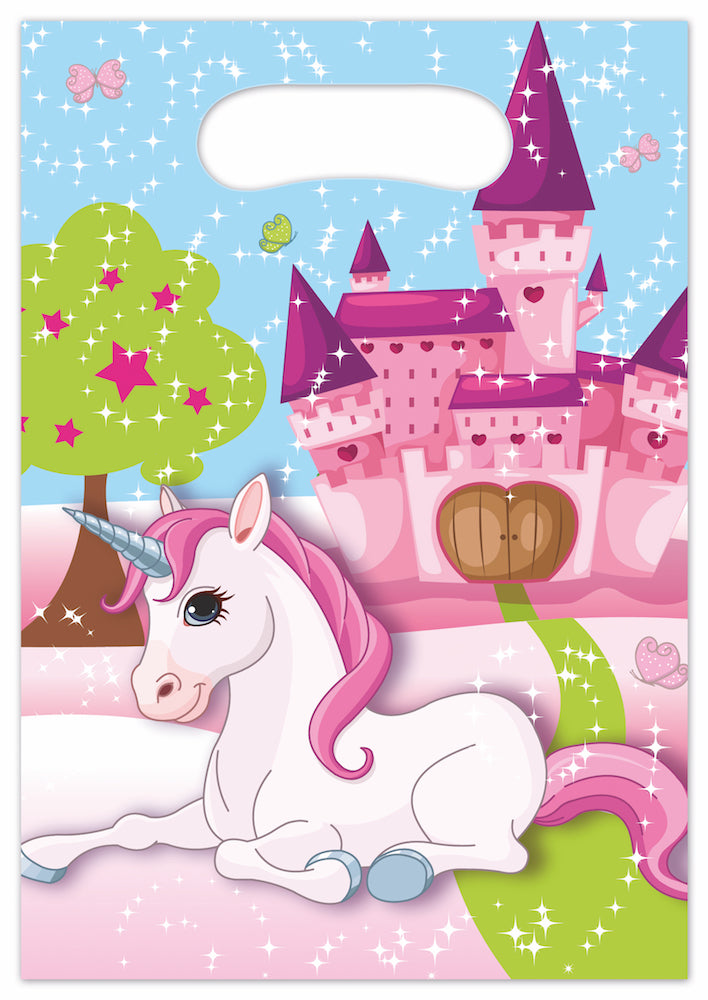 Gavepose i plast Enhjørning, 6 stk