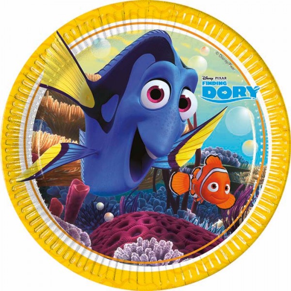 Papptallerken Finding Dory 23 cm, 8 stk