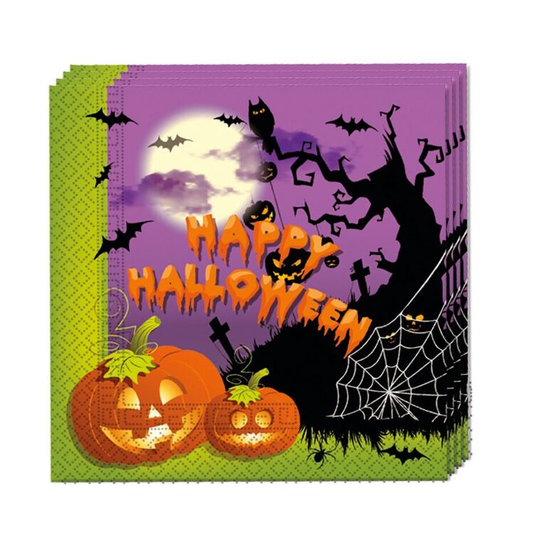 Papirservietter Halloween 20 stk, 33x33cm