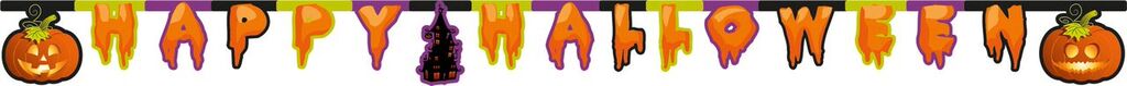 Banner i papp med Happy Halloween
