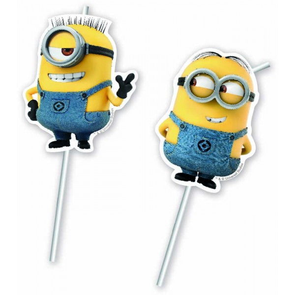 Sugerør med Minions, 6 stk