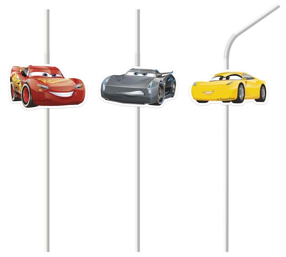 Sugerør med Cars, 6 stk