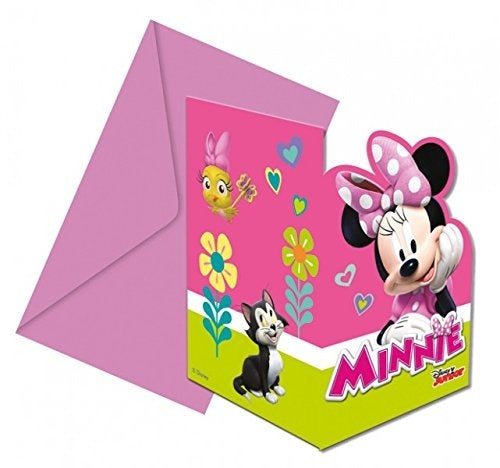 Invitasjonskort og konvolutter Minnie Mouse 6 stk