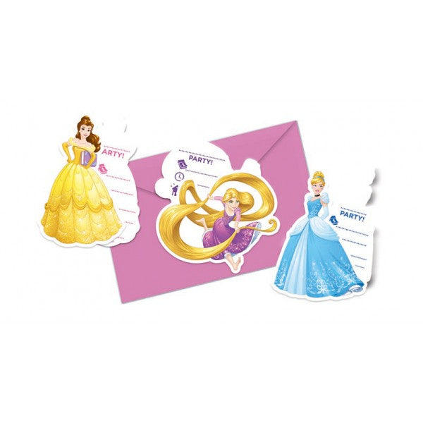 Invitasjonskort og konvolutter Princess 6 stk 2