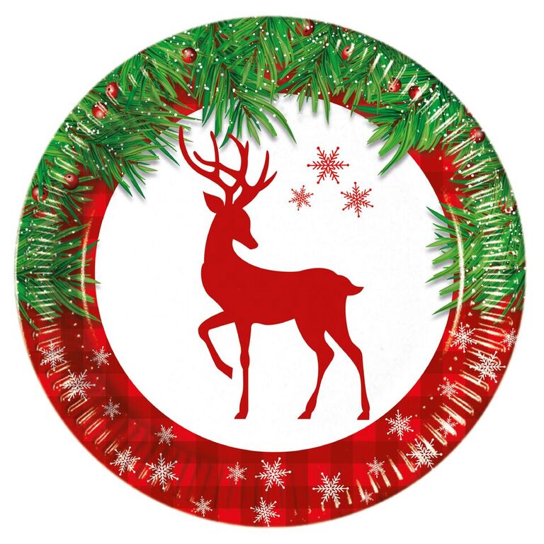 Papptallerken Jul 23 cm, 8 stk