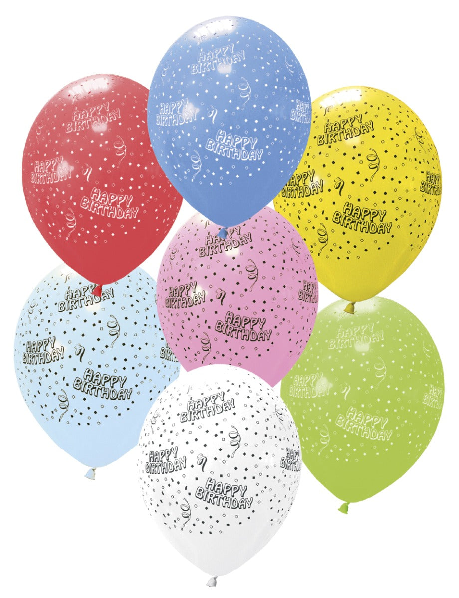 Ballonger Happy Birthday store, 6 stk