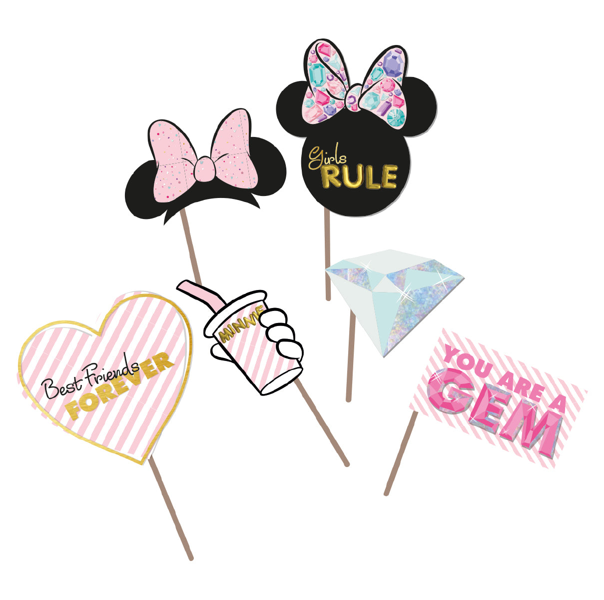 Fotorammer i papir Minnie Gem, 6 stk