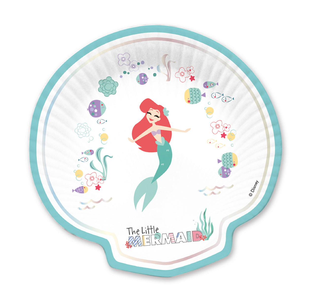 Papptallerken Ariel under the Sea Shell shaped 24