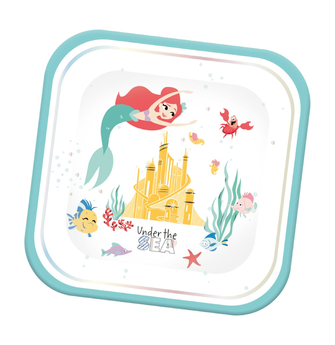 Papptallerken Ariel under the Sea Square 24 cm,