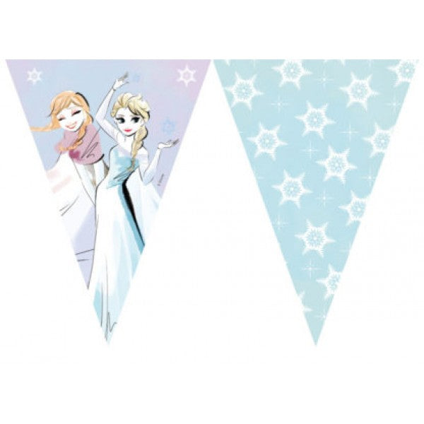 Flaggrekke Frozen Sparkle i plast, 9 flagg 2