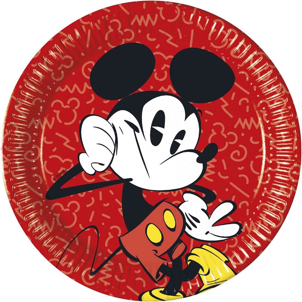 Papptallerken Mickey SuperCool 23 cm, 8 stk