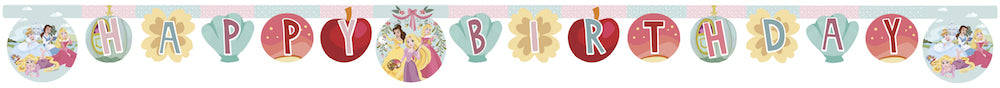 Banner i papp Prinsesse Drøm med Happy Birthday