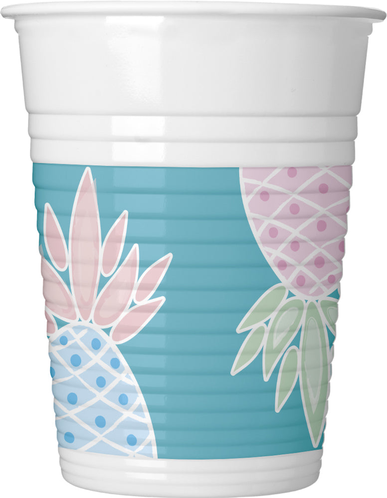 Drikkekrus i plast, Ananas 8 stk