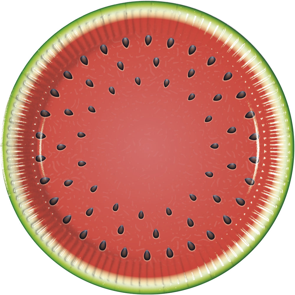 Papptallerken Vannmelon 23 cm, 8 stk