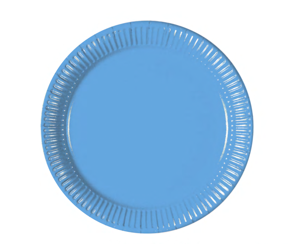 Papptallerken Blå 23 cm, 8 stk