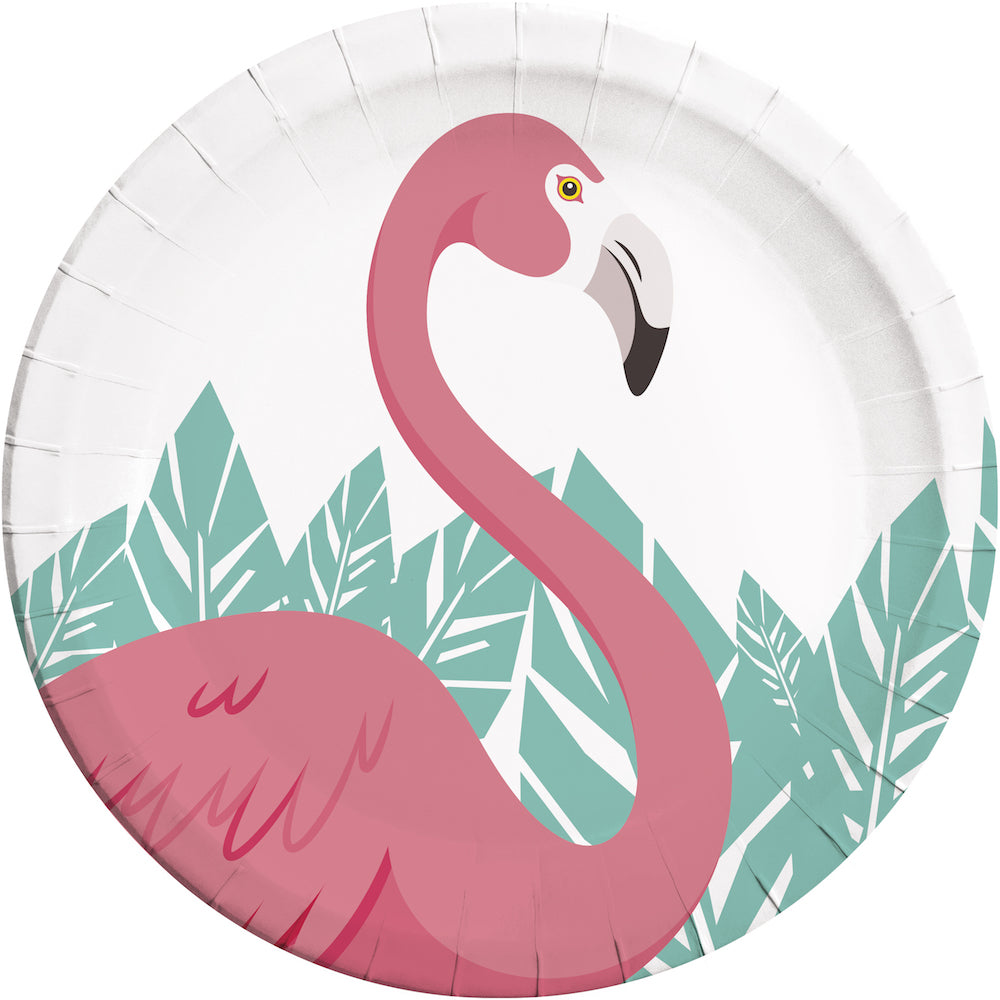 Papptallerken Flamingo 23 cm, 8 stk