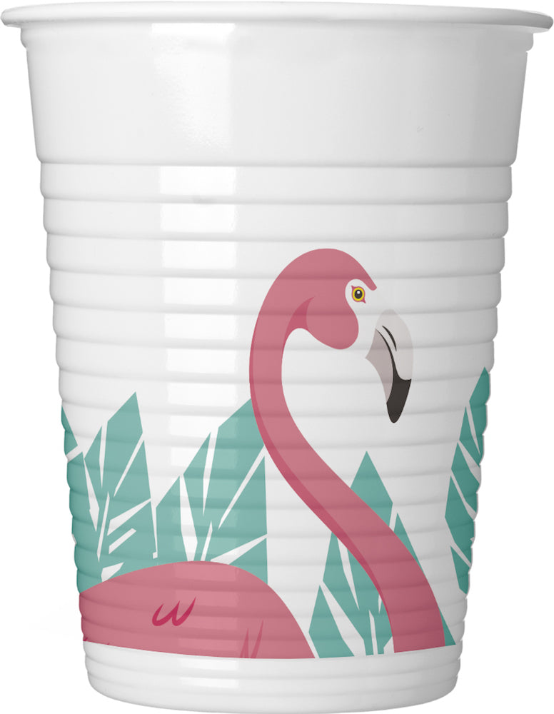 Drikkekrus i plast, Flamingo 8 stk