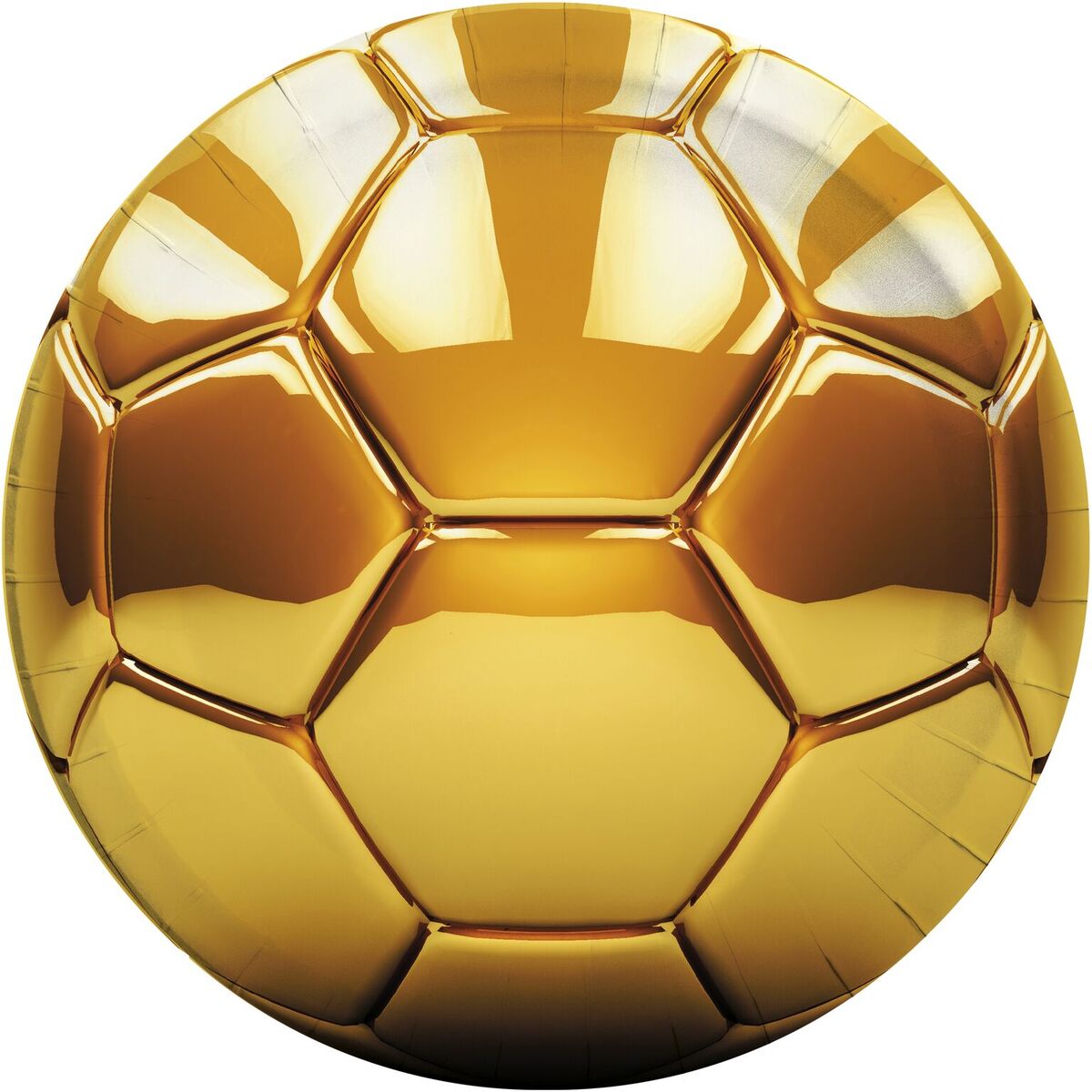 Papptallerken Fotball Gull 23 cm, 8 stk