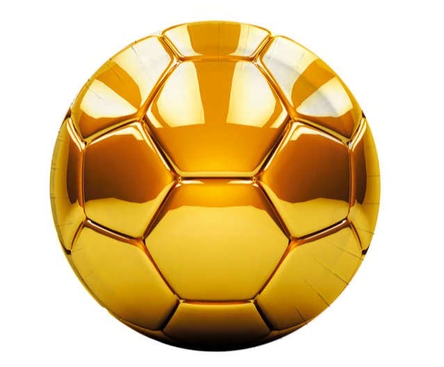 Papptallerken Fotball Gull 23 cm, 8 stk 2