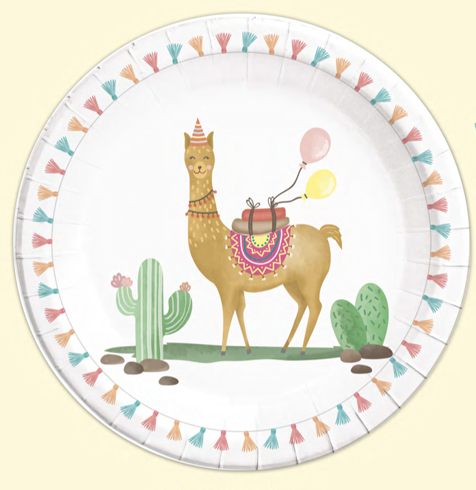 Papptallerken Lama 23 cm, 8 stk 2