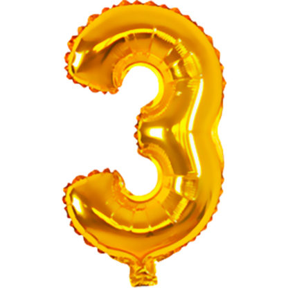 Ballong Folie Gull H 33 cm, Nr 3