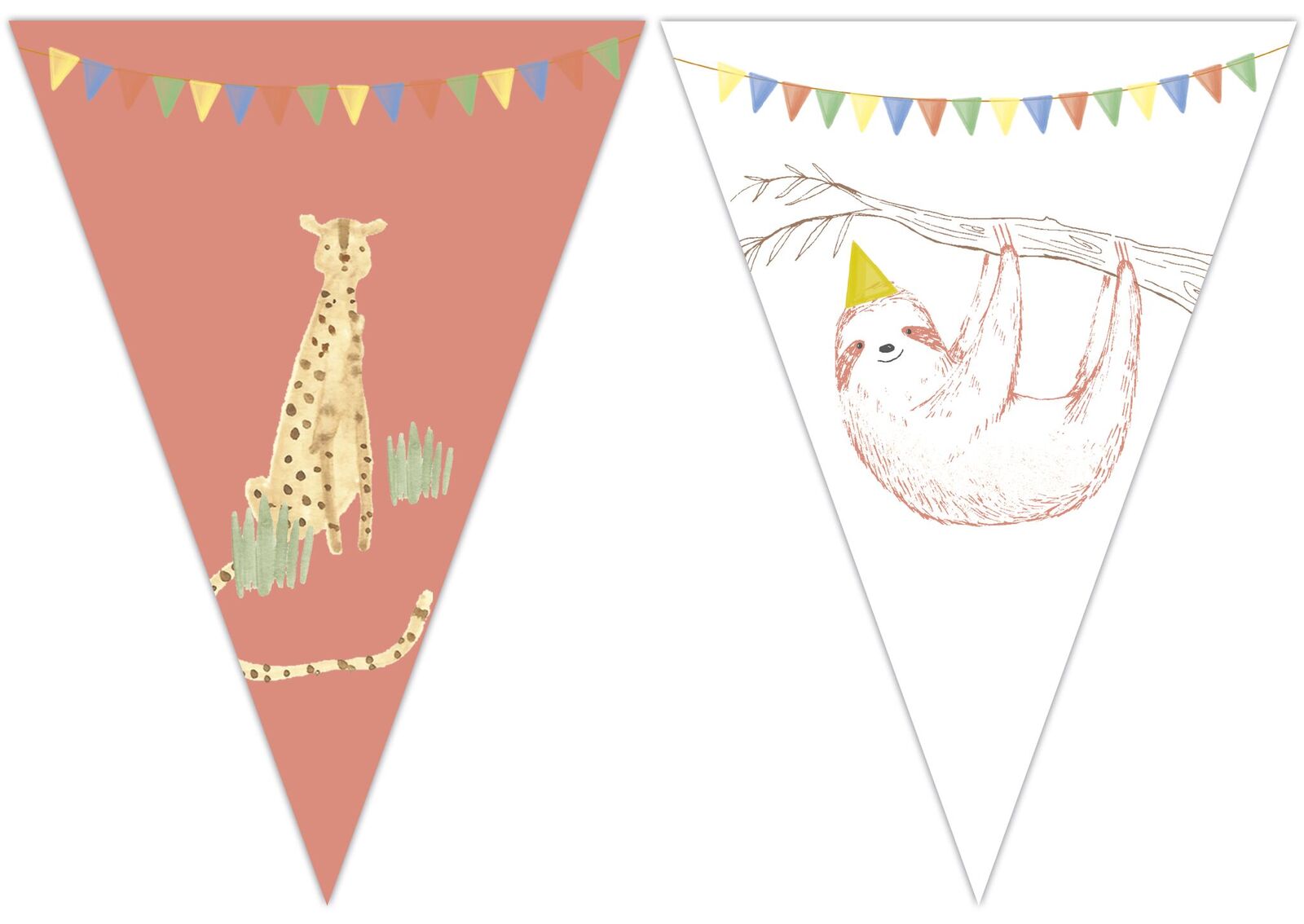 Flaggrekke Safari i plast, 9 flagg 2