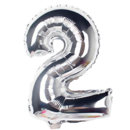 Ballong Folie Sølv H 33 cm, NO 2
