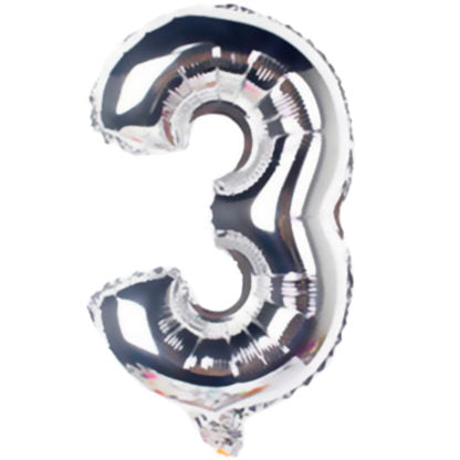 Ballong Folie Sølv H 33 cm, NO 3