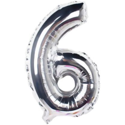 Ballong Folie Sølv H 33 cm, NO 6