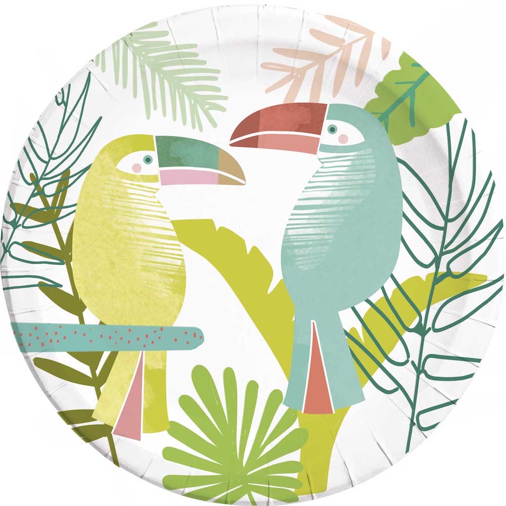 Papptallerken Toucan 23 cm, 8 stk