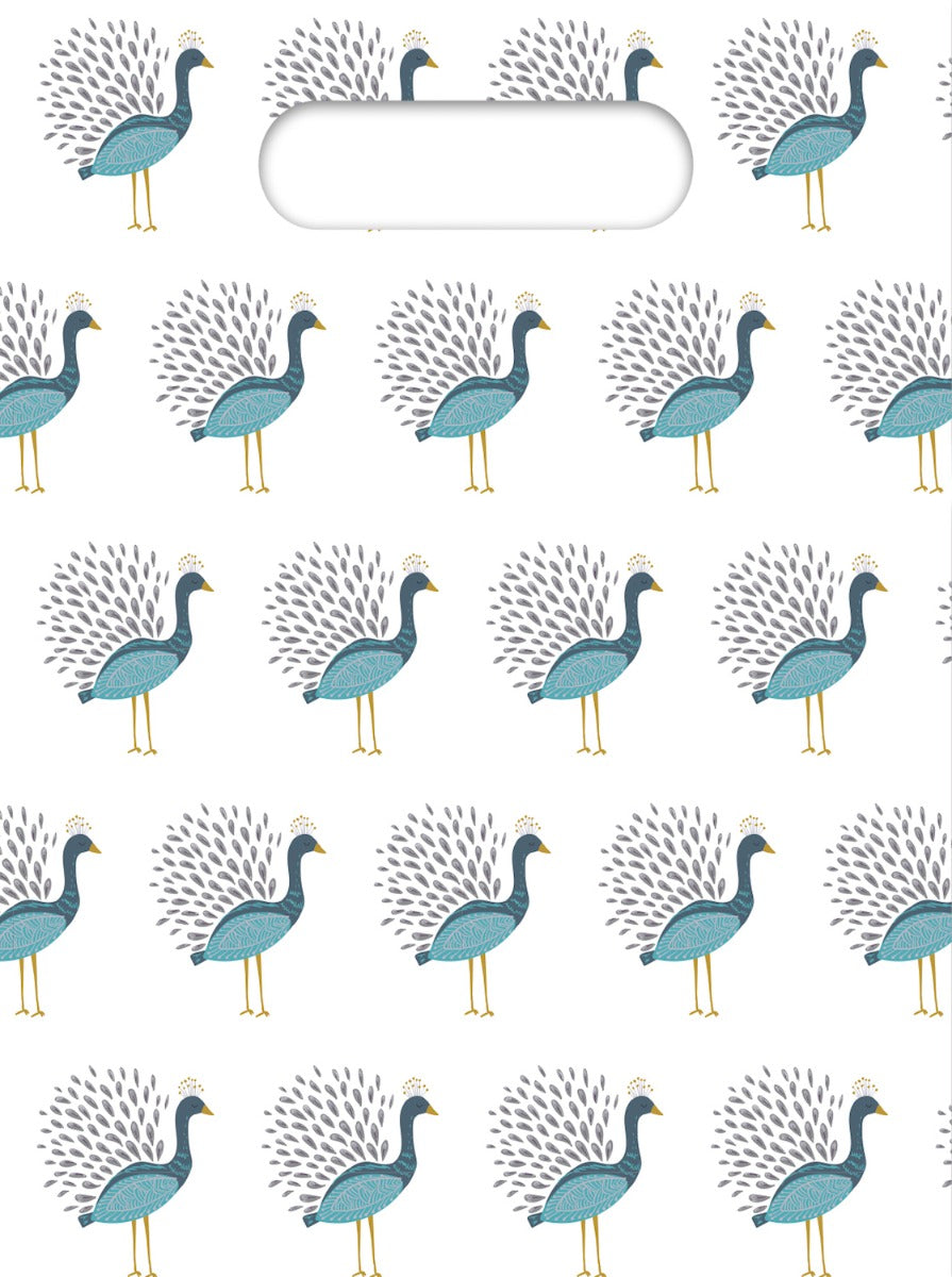 Gavepose i plast Påfugl, 6 stk