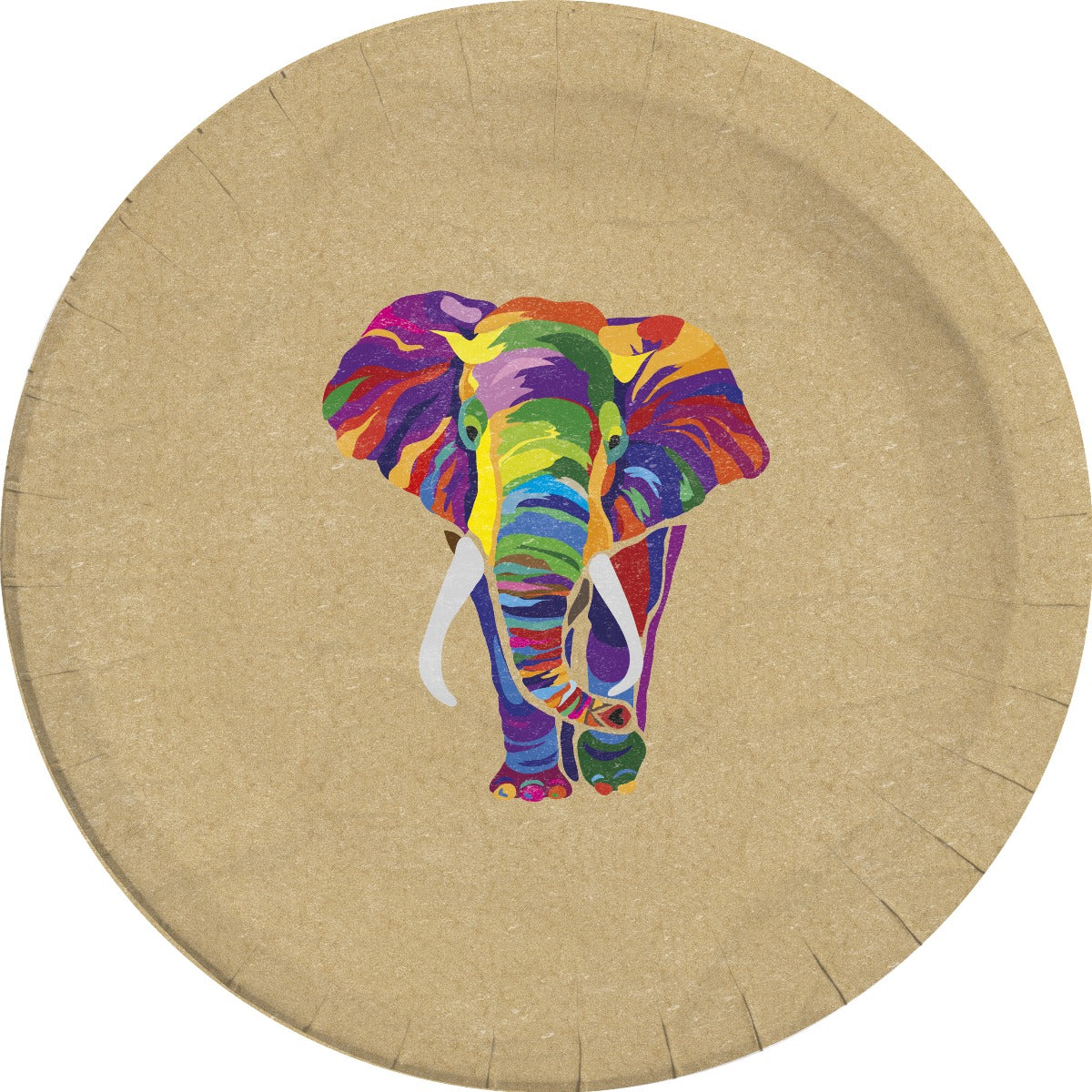 Papptallerken Elefant 23 cm, 8 stk COMPOSTABLE