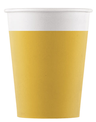 Drikkekrus i Papp Gul 8 stk COMPOSTABLE