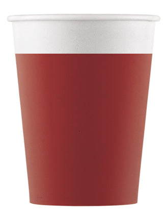 Drikkekrus i Papp Rød 8 stk COMPOSTABLE