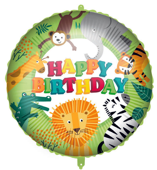 Ballong Jungel Happy Birthday Folie 46 cm